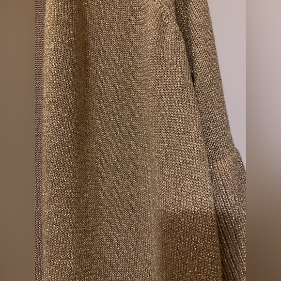 Gold open front knit cardigan - Picture 4 of 5